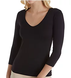 Delicious 3/4 Sleeve 2 Ply Front Black XL