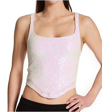 Only Hearts Shine On Sequined Corset Tank