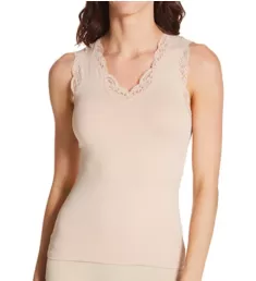 Delicious V-Neck Shell Tank Parchment L