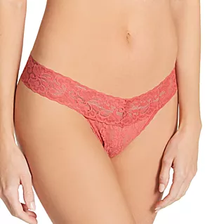 Stretch Lace Intimates Must Have Low Rise Thong Guava P/S