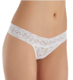 Stretch Lace Intimates Must Have Low Rise Thong White P/S