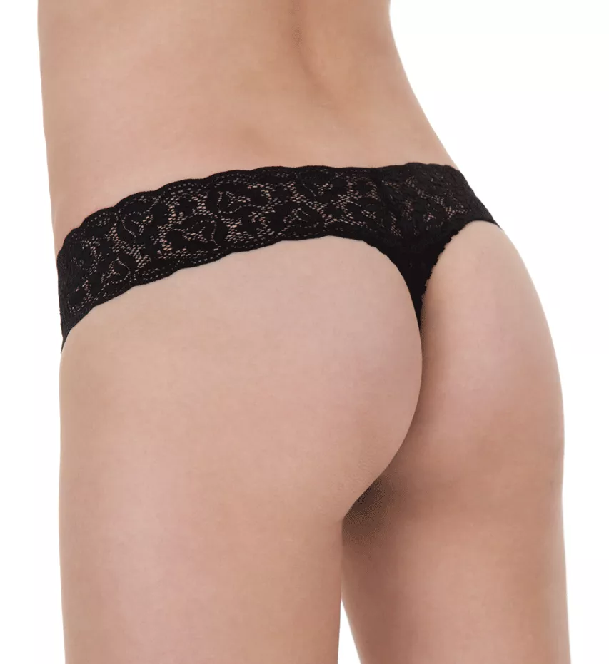 Stretch Lace Intimates Must Have Low Rise Thong Black P/S