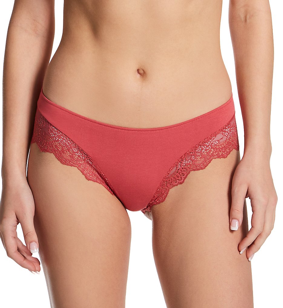 Only Hearts : Only Hearts 50819 So Fine Lace Trim Hipster Panty (Guava S)