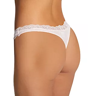 Organic Cotton Lace Trim Thong Cotton Candy M/L