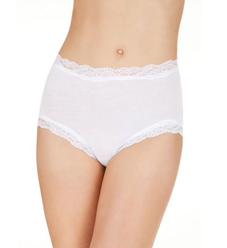 Women's Only Hearts 51707 Organic Cotton High Cut Thong (White M)