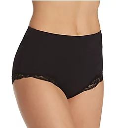 Delicious High Waist Brief Panty with Lace Black S