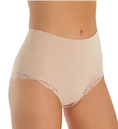 Delicious High Waist Brief Panty with Lace Parchment S