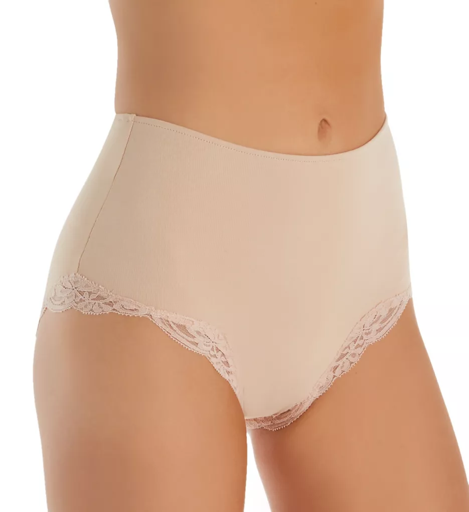 Delicious High Waist Brief Panty with Lace Parchment S