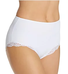 Delicious High Waist Brief Panty with Lace White S