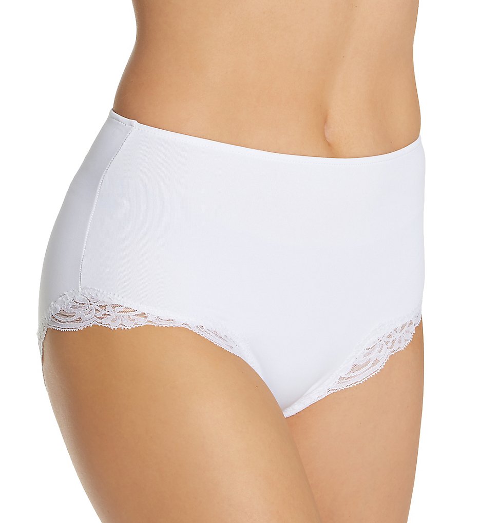 Only Hearts - Only Hearts 51619 Delicious High Waist Brief Panty with Lace (White S)