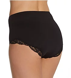 Delicious High Waist Brief Panty with Lace Black S