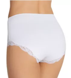 Delicious High Waist Brief Panty with Lace White S