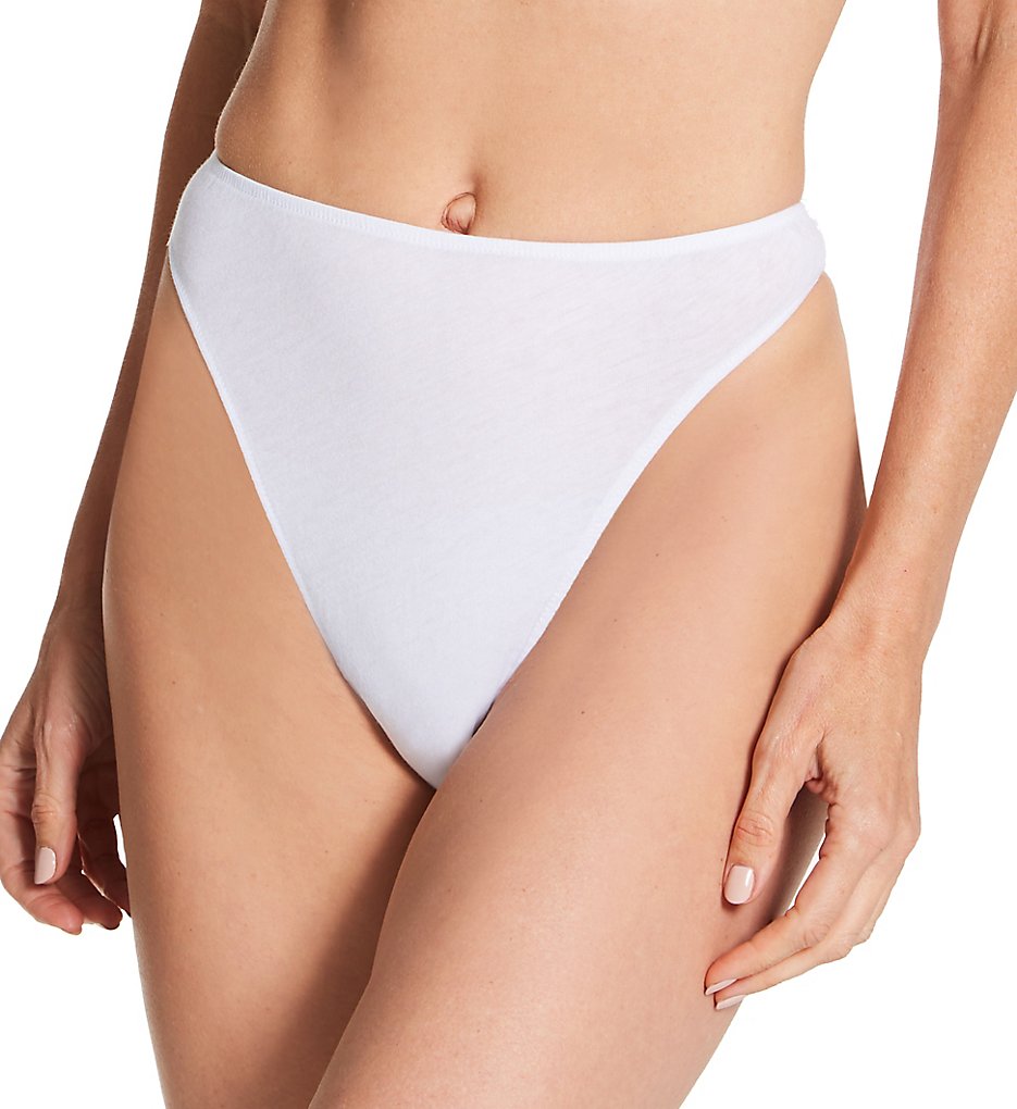 Only Hearts : Only Hearts 51707 Organic Cotton High Cut Thong (White S)