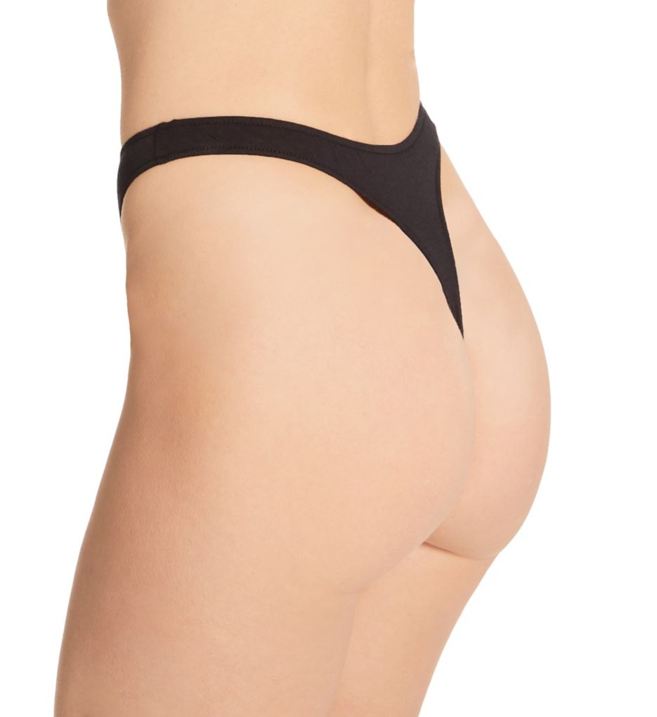 Only Hearts Organic Cotton Basic Thong Black 51163 - Free Shipping