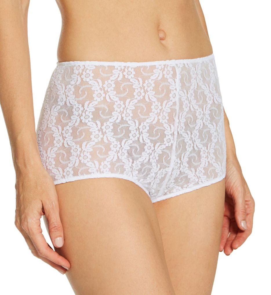 Only Hearts Women's Stretch Lace Boyshort Panty in White | Size Large | HerRoom.com