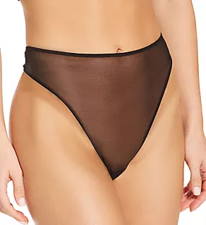 Whisper Hi Cut Thong Black M
