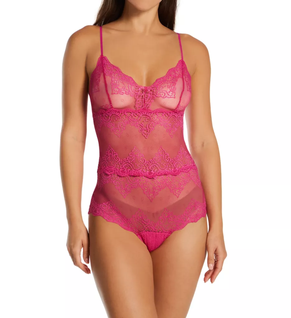 Lace Cheeky Bodysuit Pink Orchid S