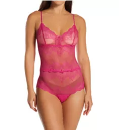 Lace Cheeky Bodysuit Pink Orchid S