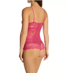 Lace Cheeky Bodysuit Pink Orchid S