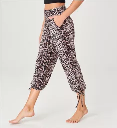 Gypsy Jersey Roll Down Waistband Crop Pant Leopard XL