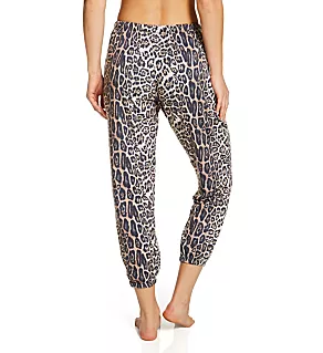 Cropped Leopard Print Sweatpant