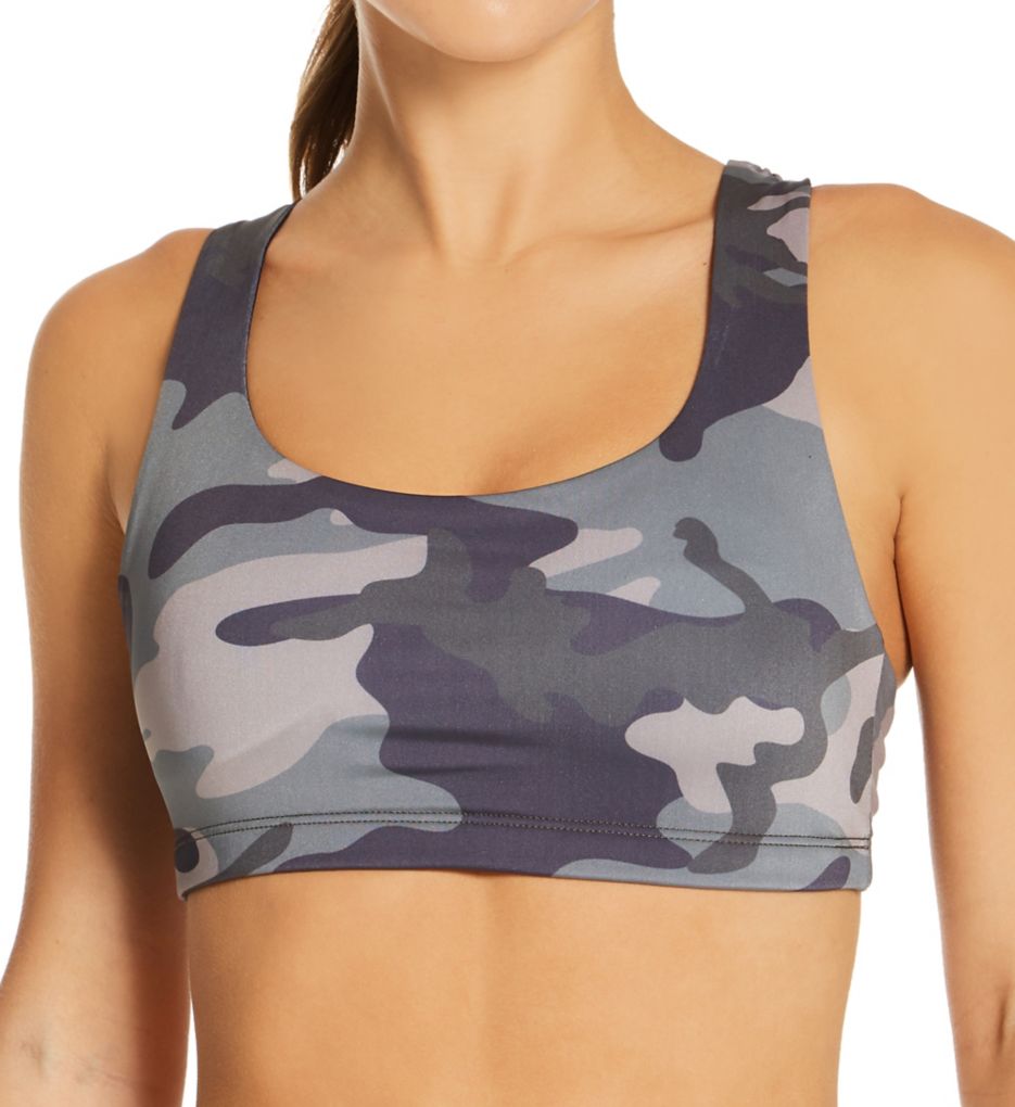 Black & Grey Camo Sports Bra Crop Tank