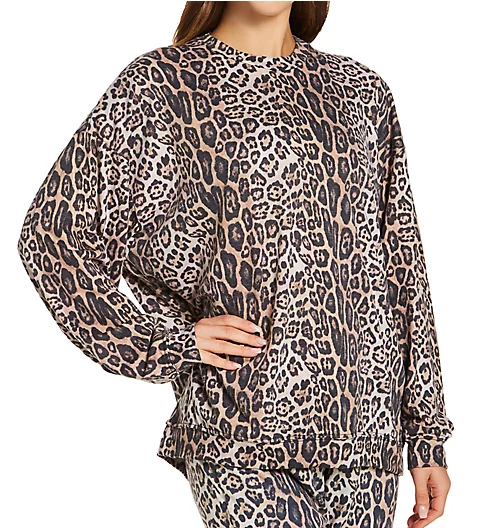 Onzie Boyfriend Leopard Print Sweatshirt 3792