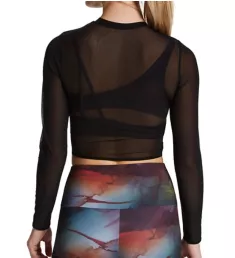 Sheer Lotus Long Sleeve Crop Top