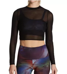 Sheer Lotus Long Sleeve Crop Top