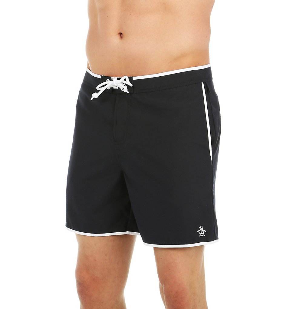 Original Penguin 1FRS039 Fixed Volley Earl Swim Short (True Black)