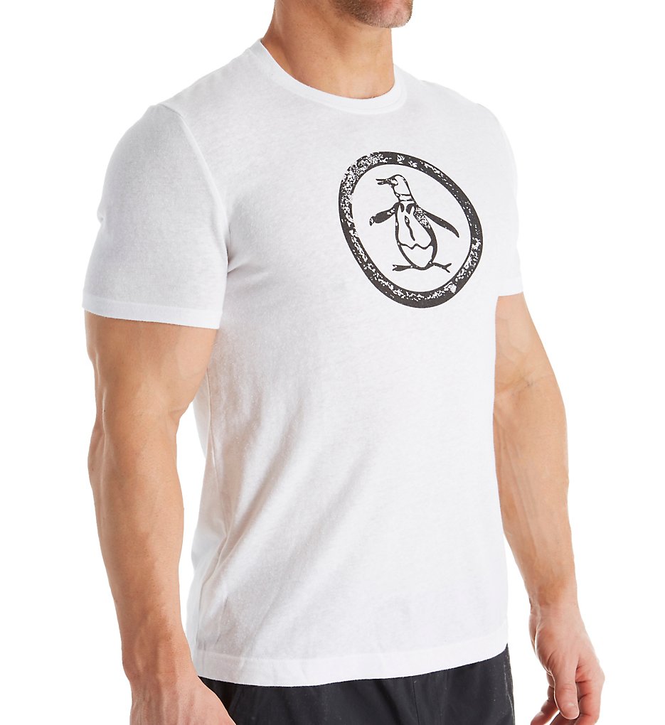 Original Penguin OPKB411 Triblend Circle Penguin Logo T-Shirt (Bright White)