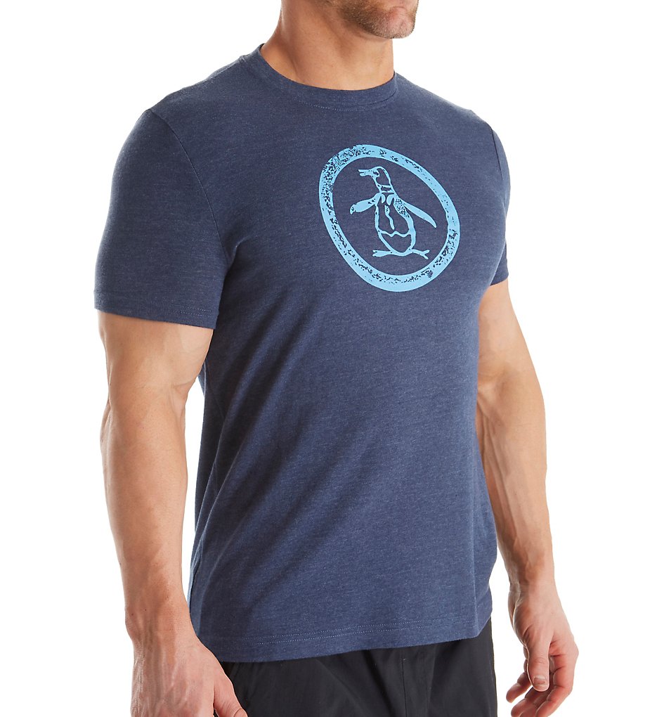 Original Penguin OPKB411 Triblend Circle Penguin Logo T-Shirt (Peacoat)