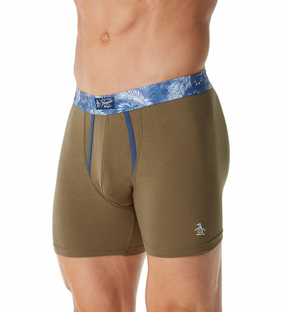 Original Penguin RPM3180 Cotton Stretch Fashion Boxer Briefs (Burnt Olive)