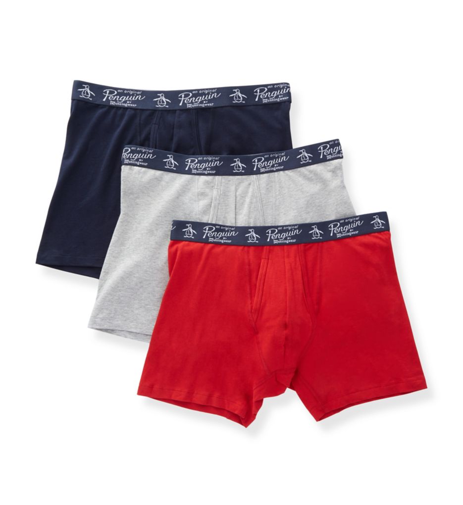 Papi Men's 3-Pack Cotton Stretch Brief, Red/Grey/Black, Small
