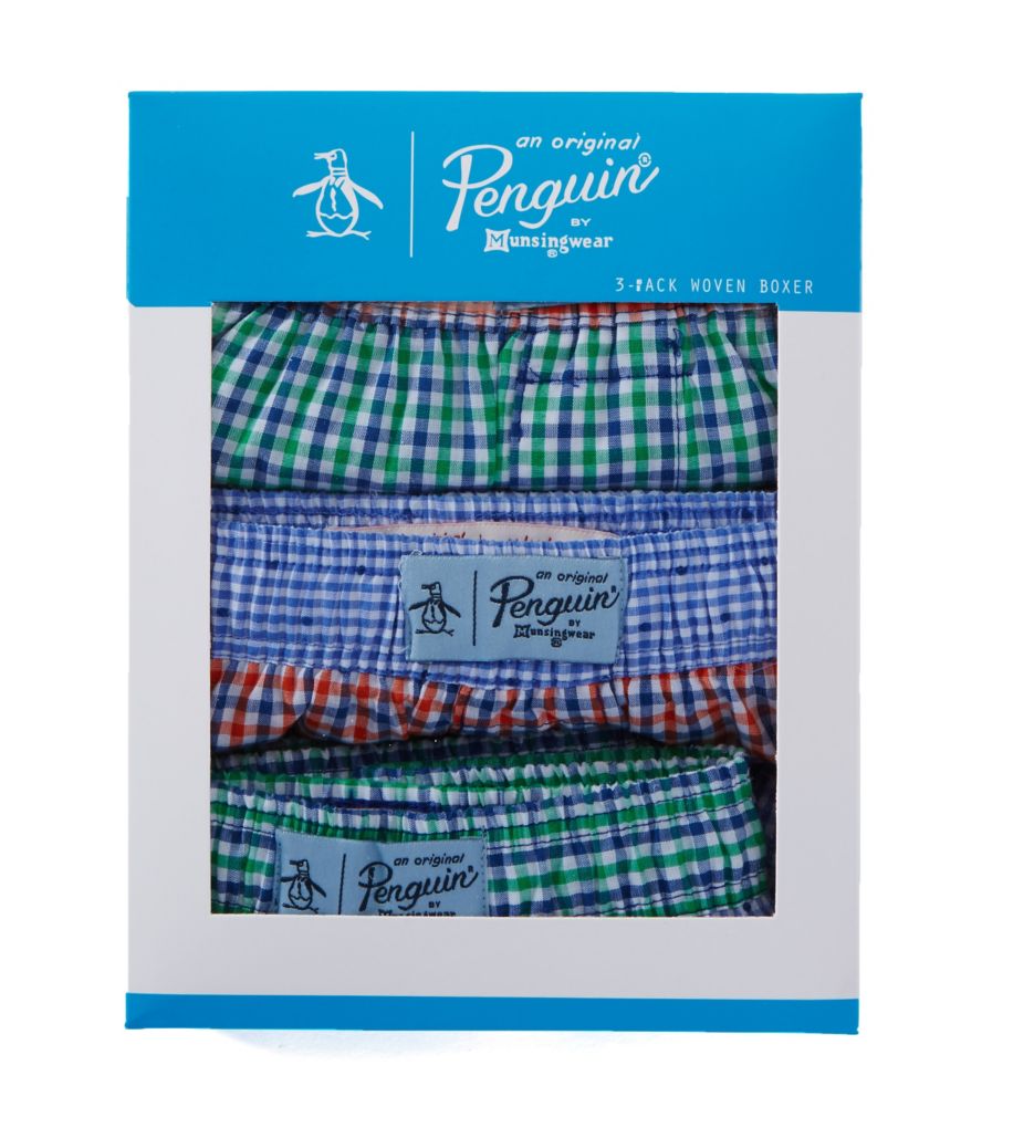 Volley 100% Cotton Plaid Woven Boxers - 3 Pack-cs1