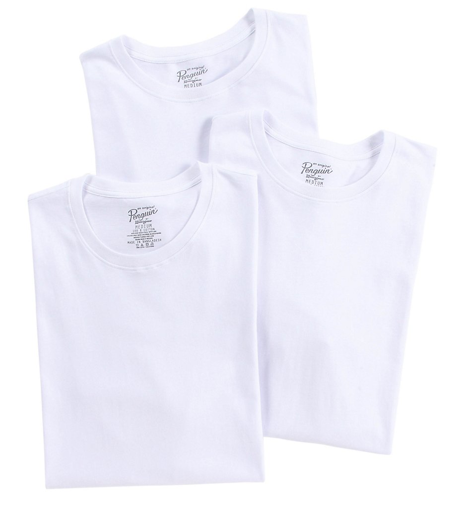Original Penguin RPM8701 100% Cotton Crew Tee - 3 Pack (White)