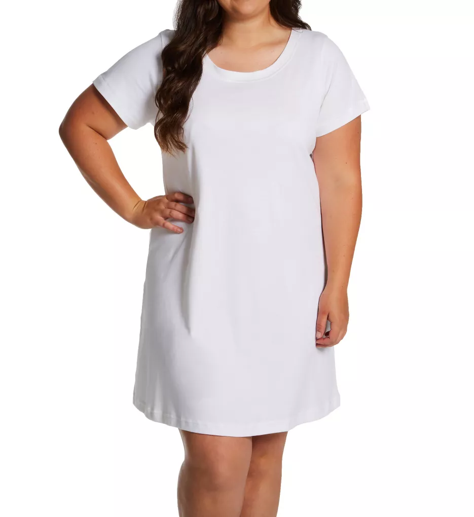 Plus Butterknits Cap Sleeve Nightgown White 1X