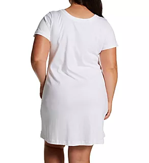 Plus Butterknits Cap Sleeve Nightgown White 1X
