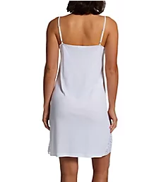 Pima Cotton Silky Ribs Chemise with Lace White S