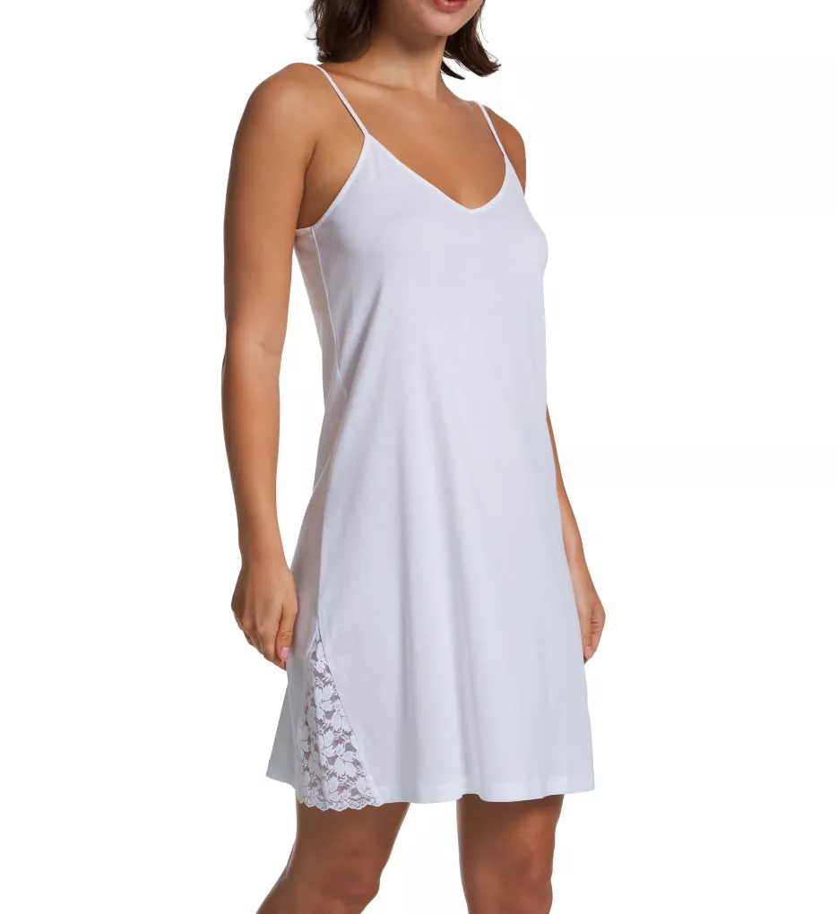 P-Jamas Pima Cotton Silky Ribs Chemise with Lace 307709 - Image 1
