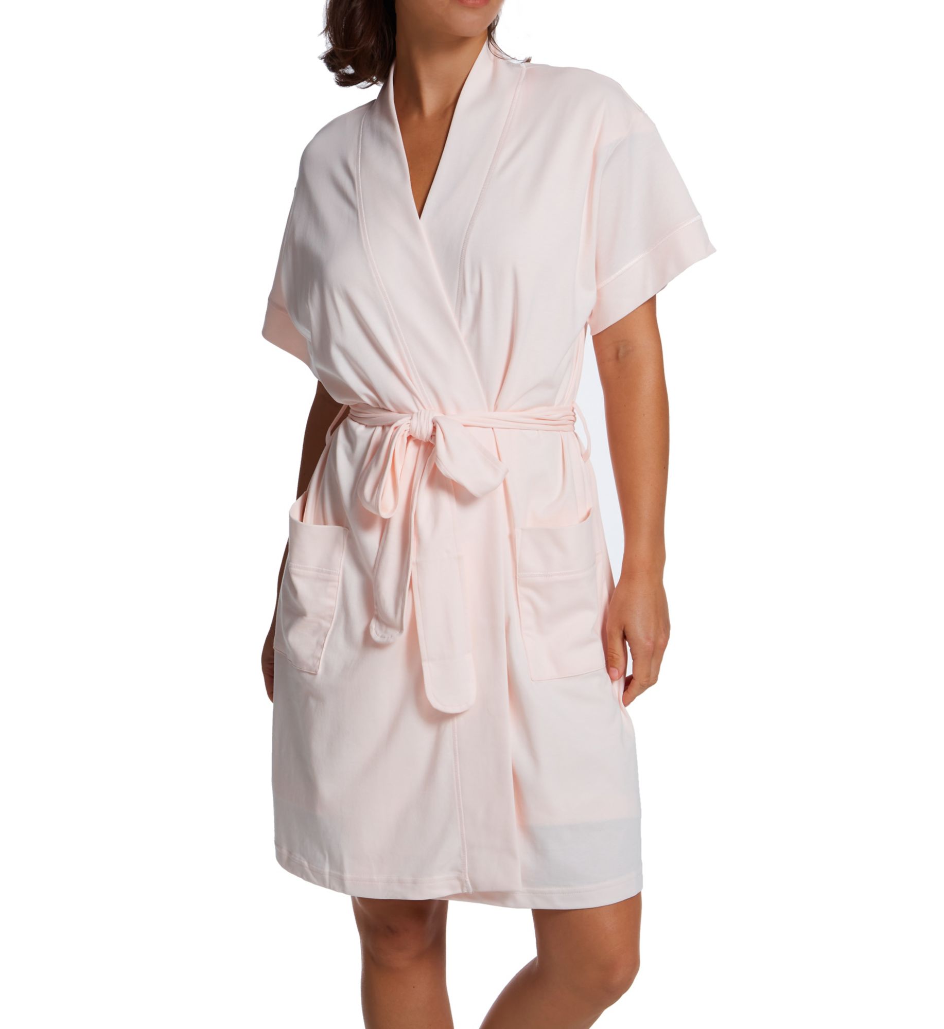 P-Jamas Butterknits Cap Sleeve Short Robe Pink XL  - Image 1