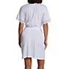 P-Jamas Pima Cotton Silky Ribs Short Wrap Robe with Lace 347709 - Image 2