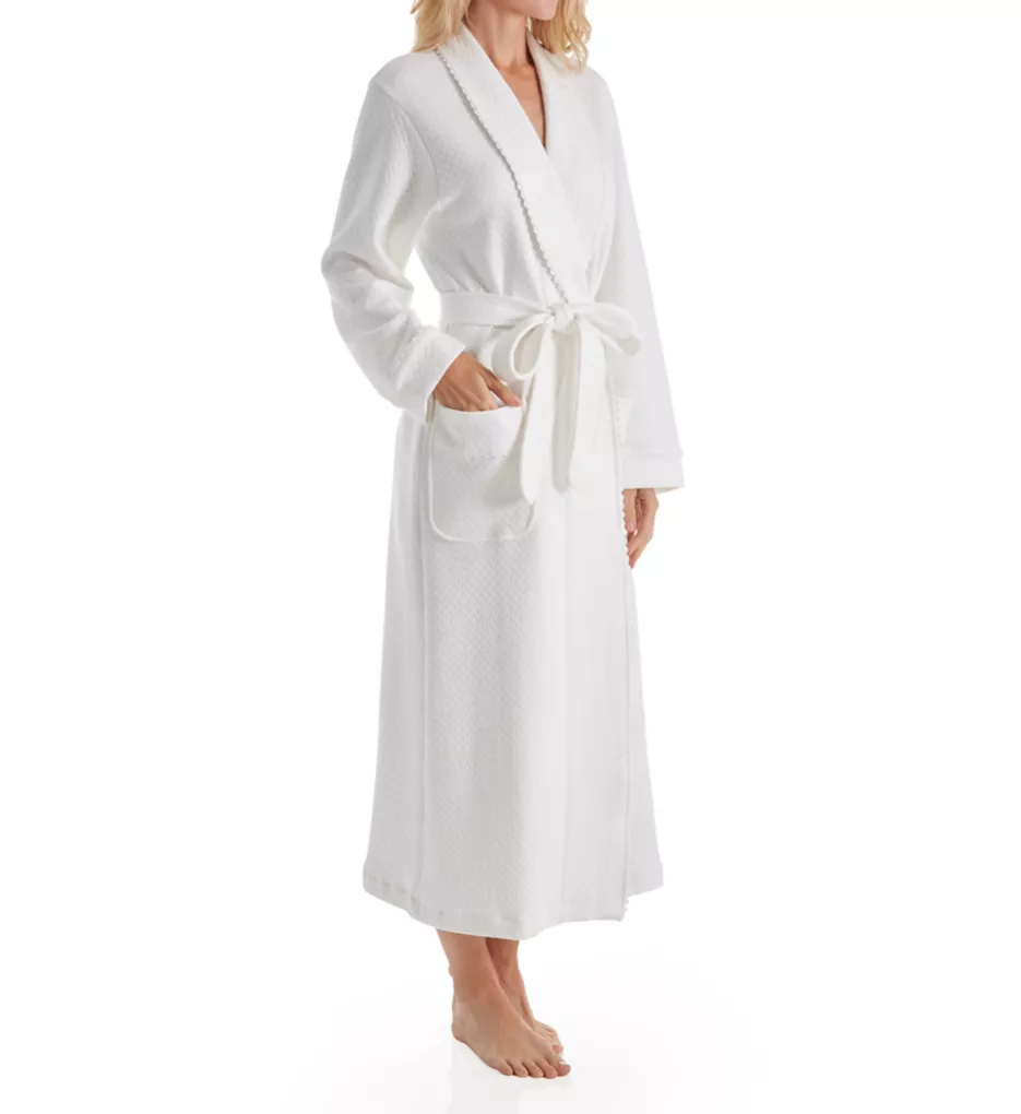 Quilted Basketweave Robe White S