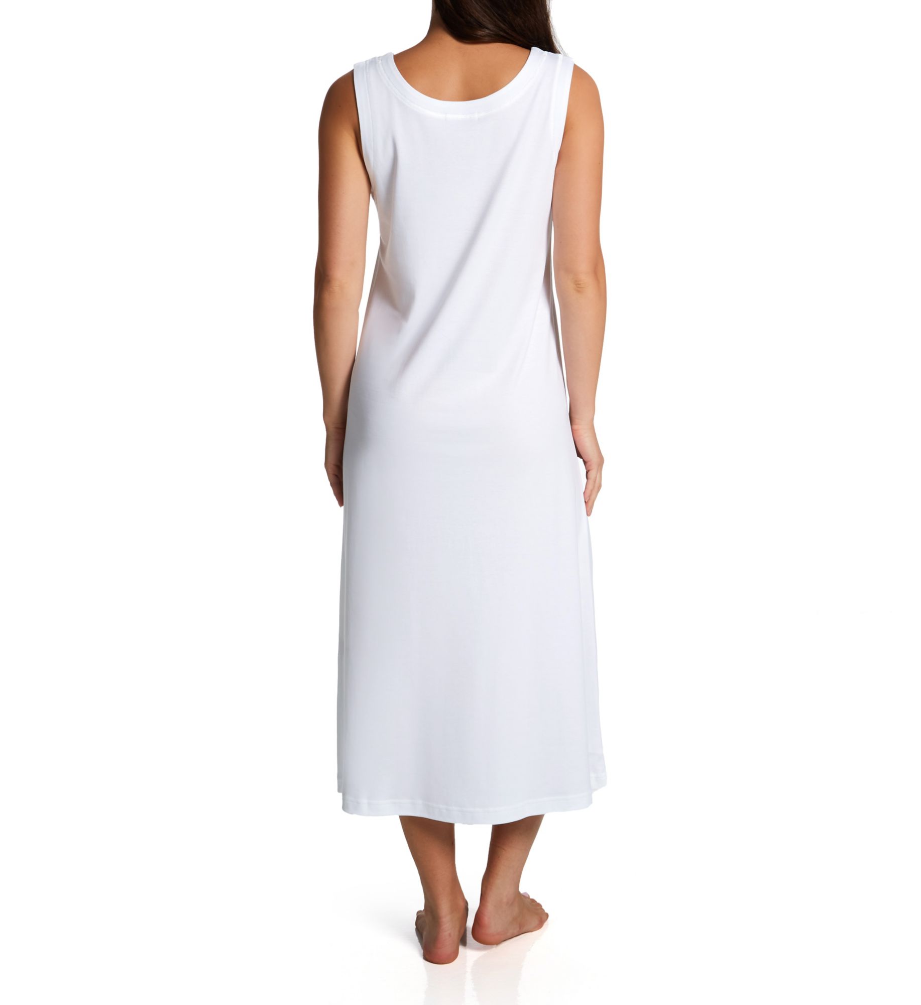 P-Jamas Ankle Length Sleeveless Butterknits Nightgown White XS  - Image 2