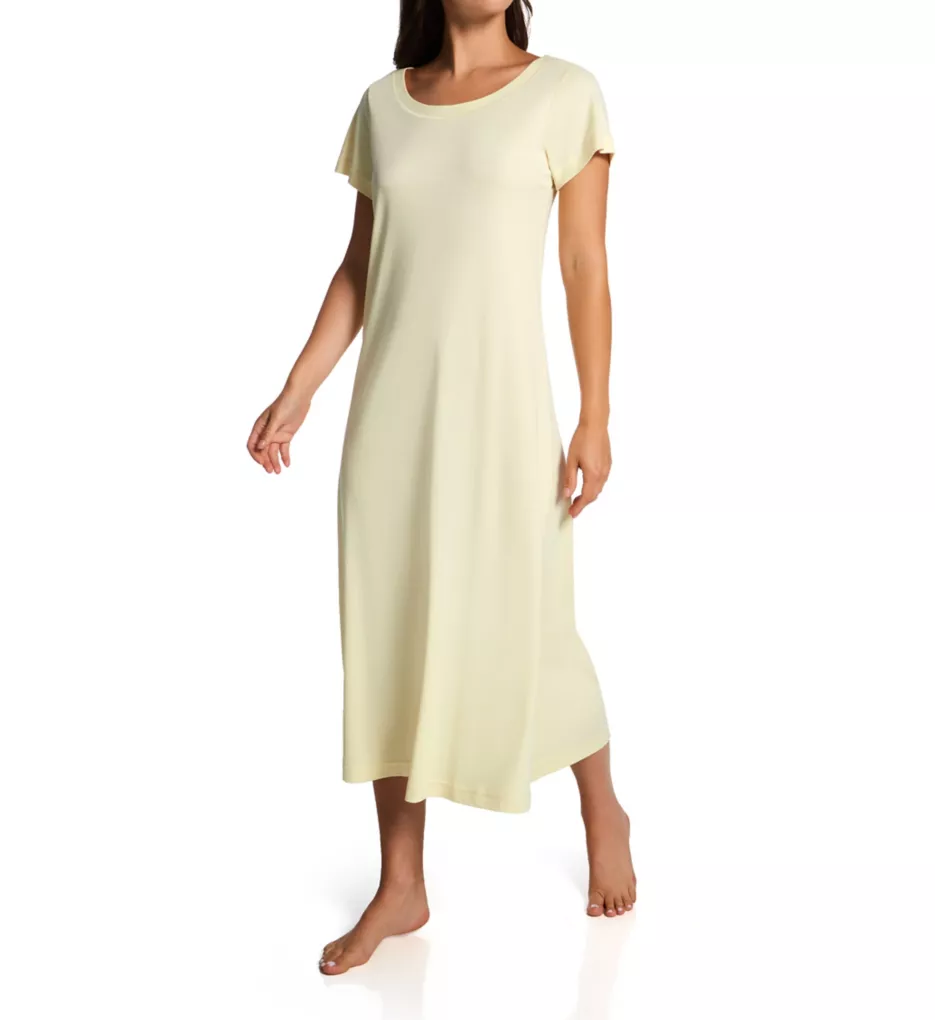Butterknits Long Nightgown With Short Sleeves Yellow XS