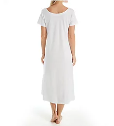 Butterknits Long Nightgown With Short Sleeves White XS