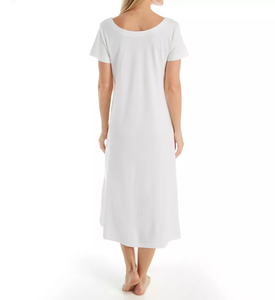 Butterknits Long Nightgown With Short Sleeves White XS