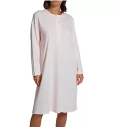 Butterknits Long Sleeve Button Front Gown Pink L