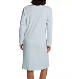 Butterknits Long Sleeve Button Front Gown Blue S