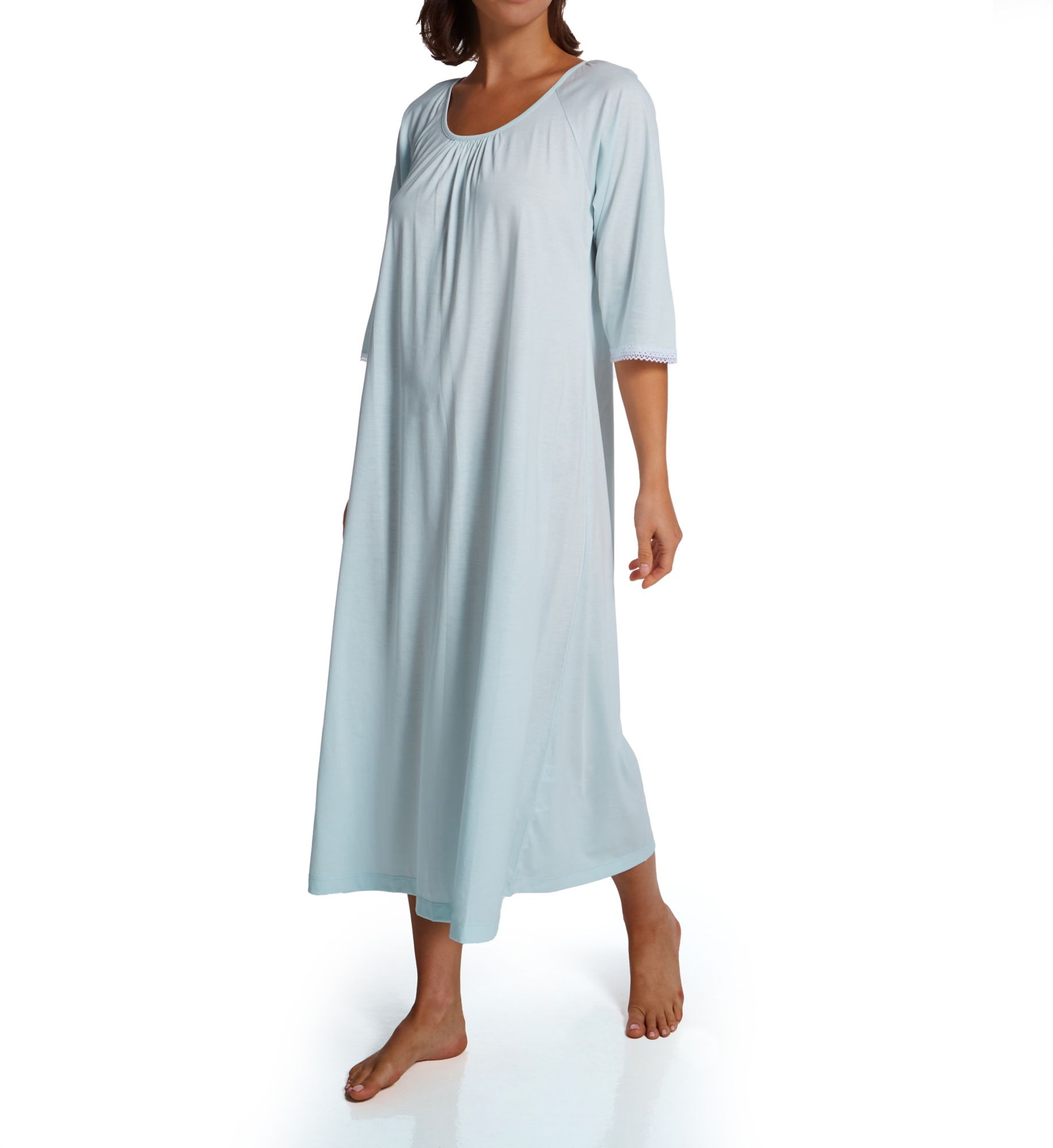 P-Jamas Lacy Jersey Long Sleeve Gown Blue M  - Image 1
